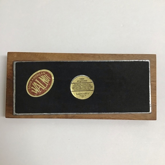 Walnut Desk SET Sailing Laser Engraved Note Pad Paper Clip Pen Holder Vintage - Picture 8 of 16